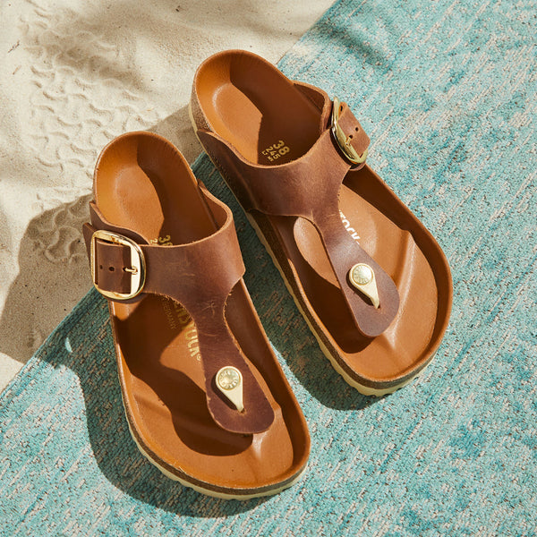 GIZEH BIG BUCKLE - COGNAC - LEATHER