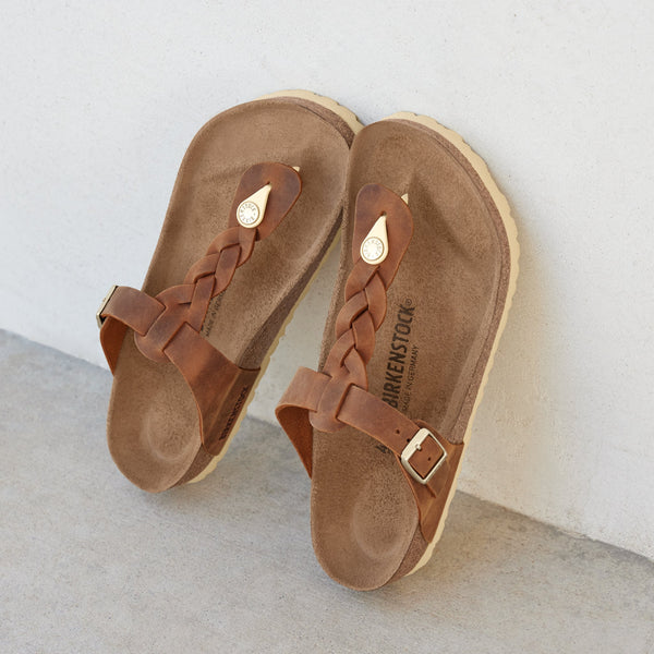 GIZEH BRAID - COGNAC - OIL LEATHER