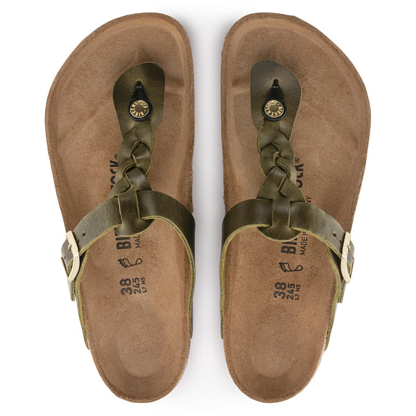 GIZEH BRAID - GREEN OLIVE - OIL LEATHER