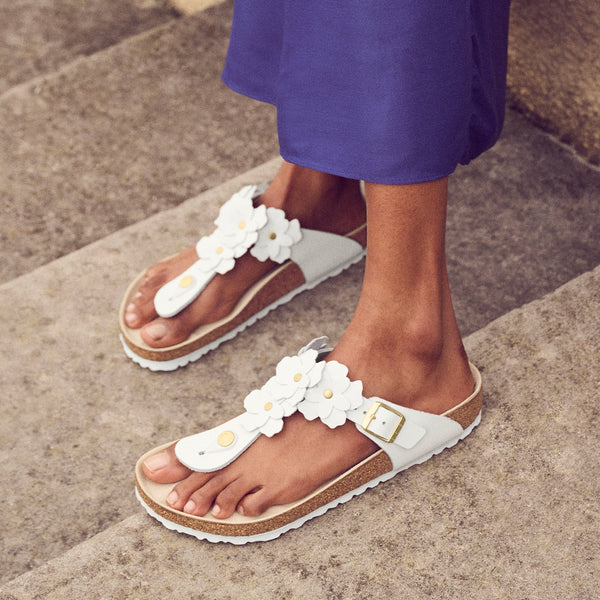GIZEH FLOWERS - WHITE - LEATHER