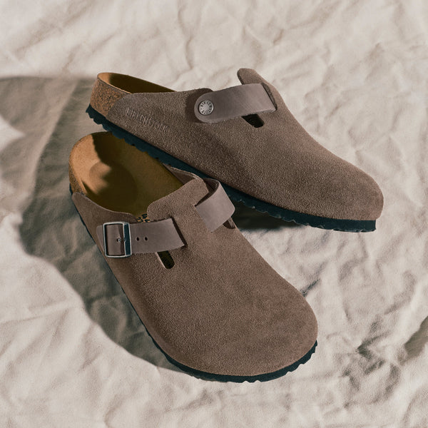 BOSTON CLOG - CONCRETE - LEATHER/SUEDE