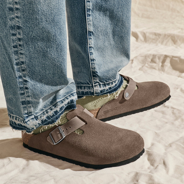BOSTON CLOG - CONCRETE - LEATHER/SUEDE